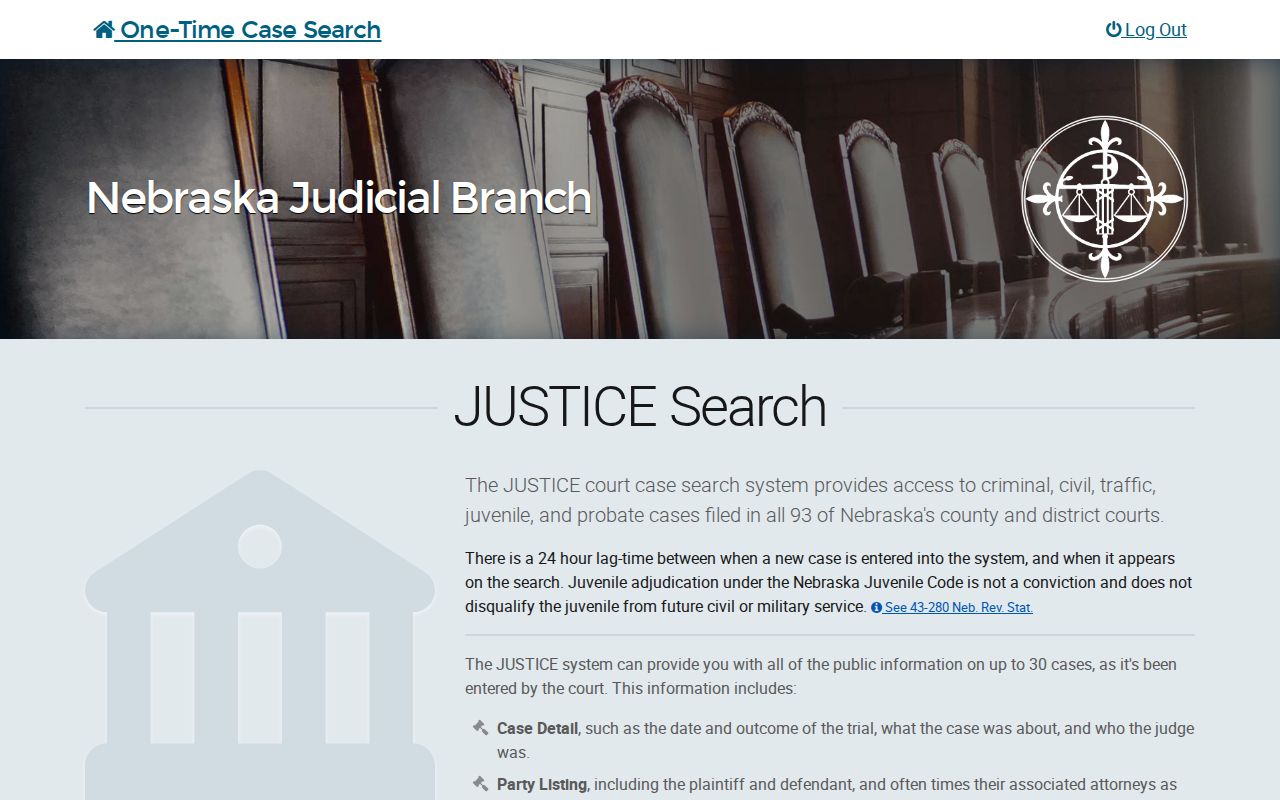 Valley County warrant search JUSTICE party-name interface