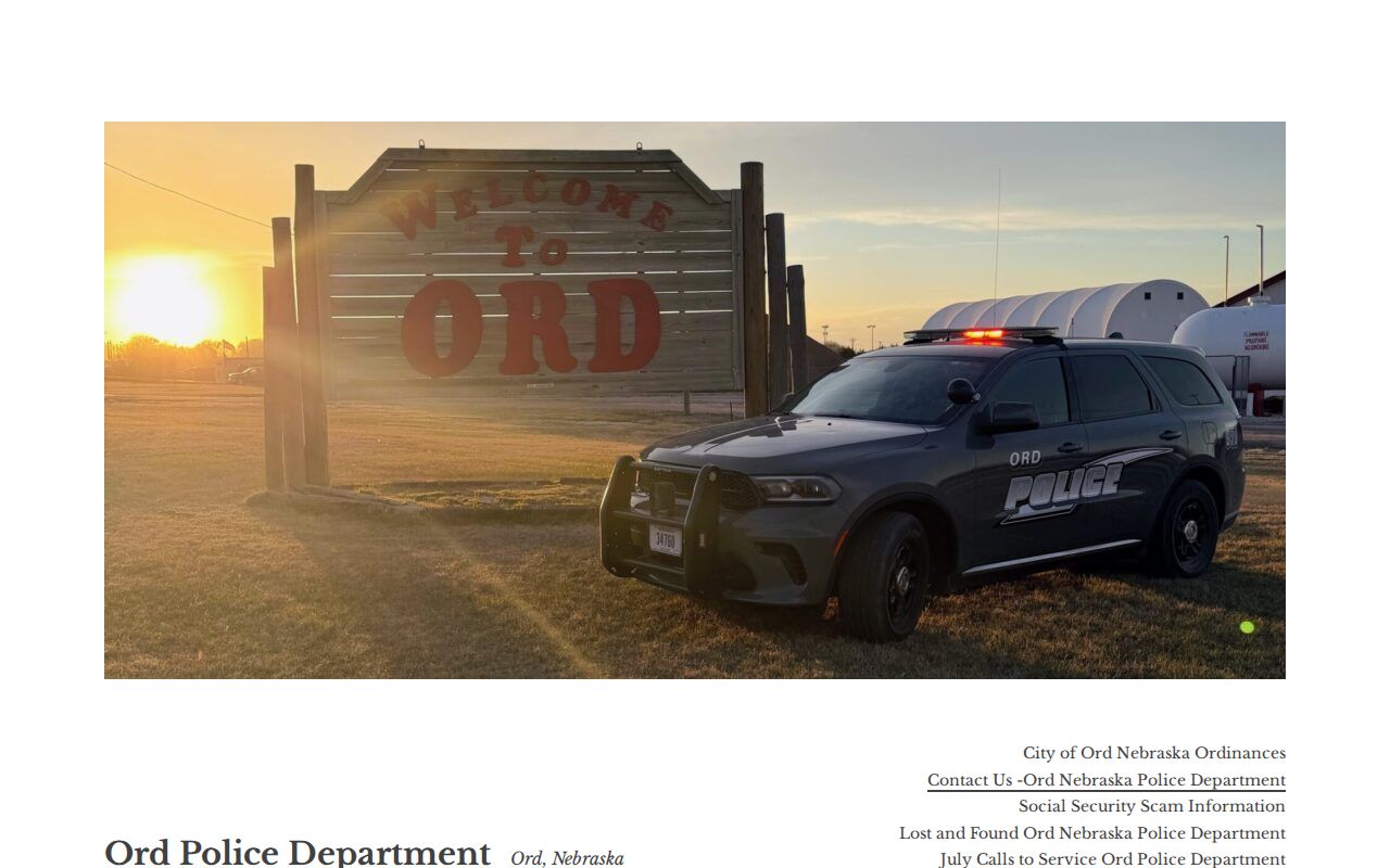 Valley County municipal court warrant Ord Police office and dispatch contact